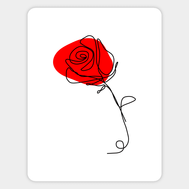 Red Rose flower Magnet by EmmaZo